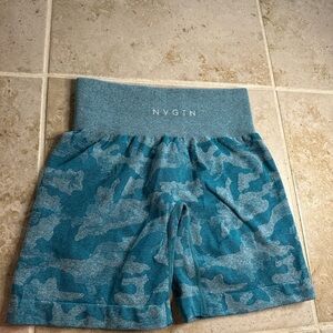 NVGTN Teal Camo Seamless Shorts